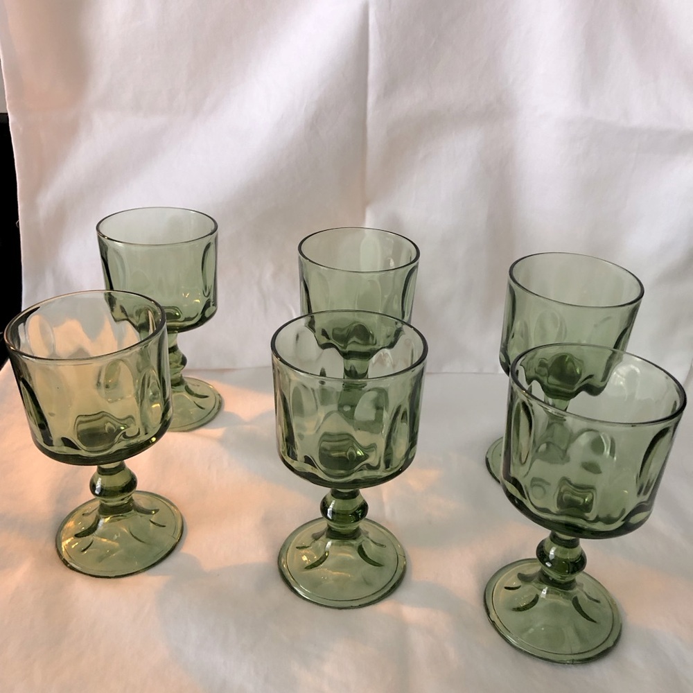 Sage Green Antique Goblets - set of 6